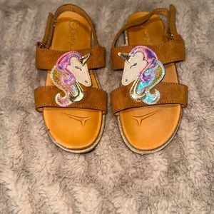 Girls glittery unicorn sandals